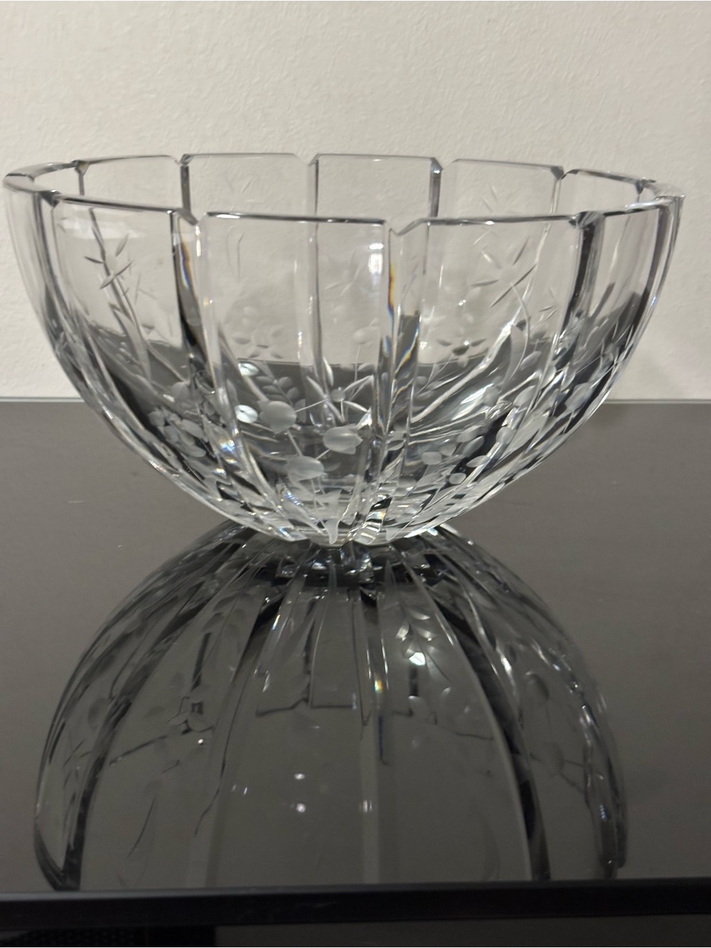 Cut Crystal Decorative Bowl - Clear 10 inches across, heavy